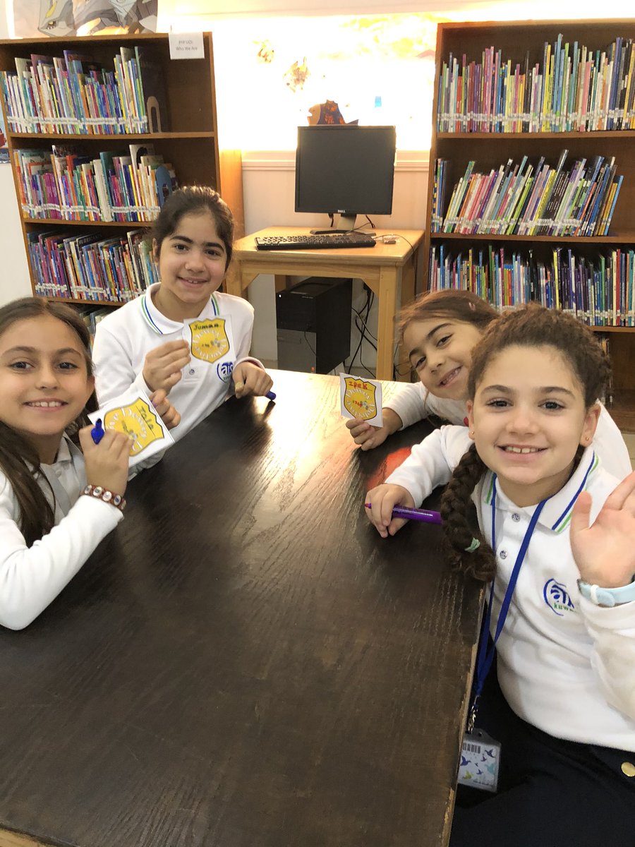 aisQ8Library's tweet photo. Grade 3 earn their Dewey detective badges. @BalensieferKyle @AISQ8 @EmmainKuwait https://t.co/si8WfMyeMO
