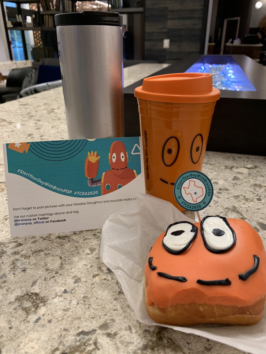 sharodickerson's tweet image. #StartYourDayWithBrainPOP #TCEA2020 @brainpop Starting my morning with Mobi!! 🍩☕️💕🥰