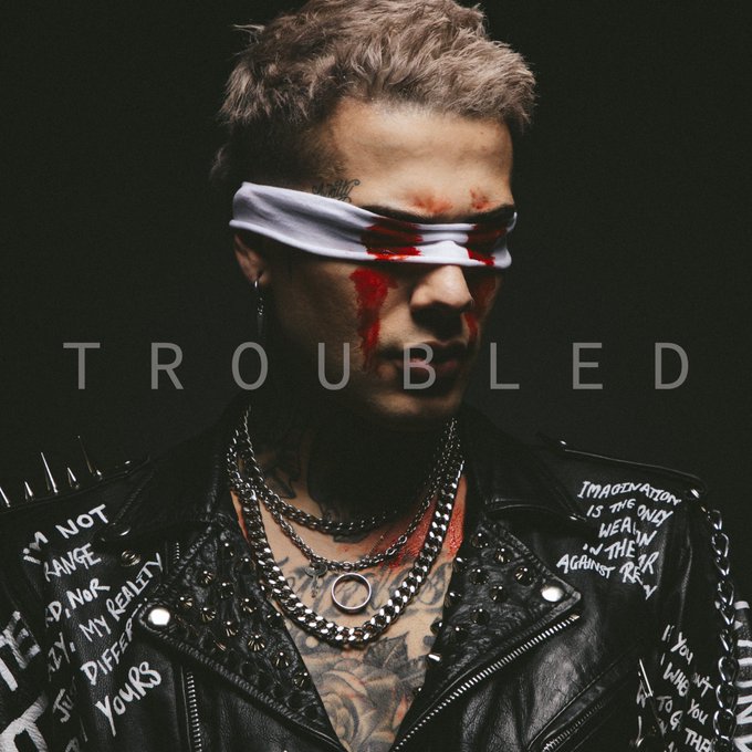 ltsMickeyTaylor's tweet photo. TROUBLED x My third album cover is here! Release date coming soon! https://t.co/VXEFLbzPl5