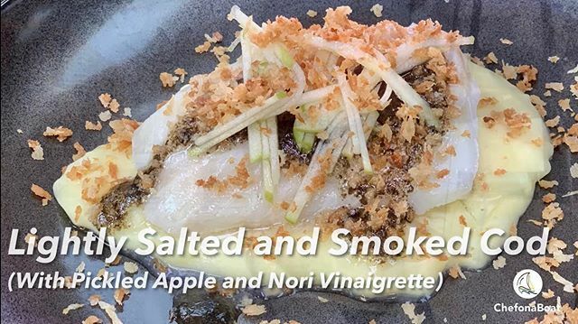 chefonaboat's tweet photo. Check out my video on YouTube (link in the bio)! In a nod to Icelandic cuisine, lightly salted and smoked cod. https://t.co/w0YaYzPfWt https://t.co/NRp9QI5Jiu