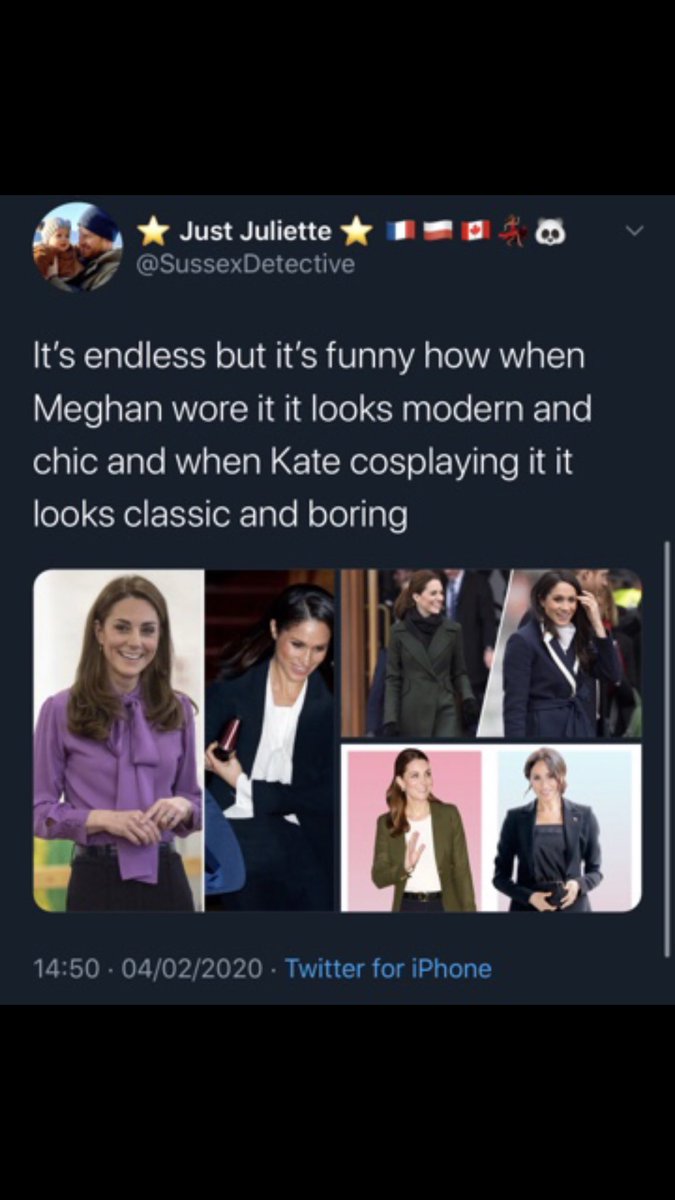 (29/29) that’s really funny that you would say that because it would appear Kate has been wearing those coats for quite a while now. Maybe Meghan is copying her?  (jk)