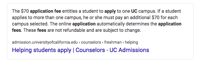 Imagine being low income and trying to pay to apply to college$70 per campus to apply$12 to send scores to each campus Also UCs and CB are cleaning up here (I don't know that the cost of running the application system is but damn that seems insane). 695,418*$70=$48,679,260
