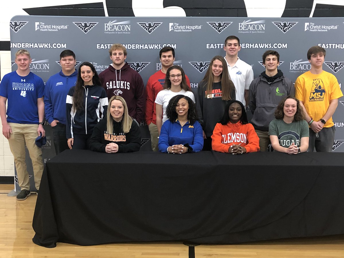 Great morning <a href="/EAST_HAWKS/">Lakota East High</a> as we recognized 16 student athletes (14 pictured) who have committed to continue their academic and athletic careers at the collegiate level.