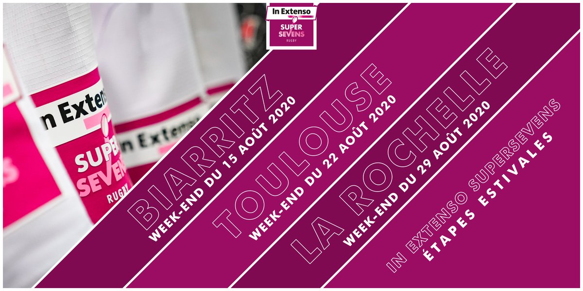 #ComitéDirecteur
L'In Extenso <a href="/supersevens/">IN EXTENSO SUPERSEVENS Rugby</a> 2020/2021 reprendra ses droits lors de 3 étapes estivales qui auront lieu:

• A Biarritz le weekend du 15 Août 2020
• A Toulouse le weekend du 22 Août 2020
• A La Rochelle, le weekend du 29 Août 2020

[1/2]
