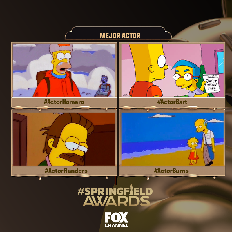 STARChannelLA's tweet photo. ¡El galardón más codiciado!🏆🎬 👏 ¿Quién será el ganador? ¡Tú lo decides!
#ACTORHOMERO
#ACTORBART
#ACTORFLANDERS
#ACTORBURNS
¡Comienza a votar con el hashtag de tu favorito! El ganador aparecerá en #SpringfieldAwards https://t.co/9MrF5mghtC