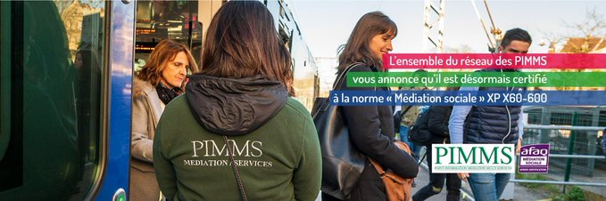 Le réseau des PIMMS est désormais certifié à la norme #mediationsociale XP X60-600 ! 
Qualité de nos accompagnements, et de la professionnalisation des médiateurs sociaux.