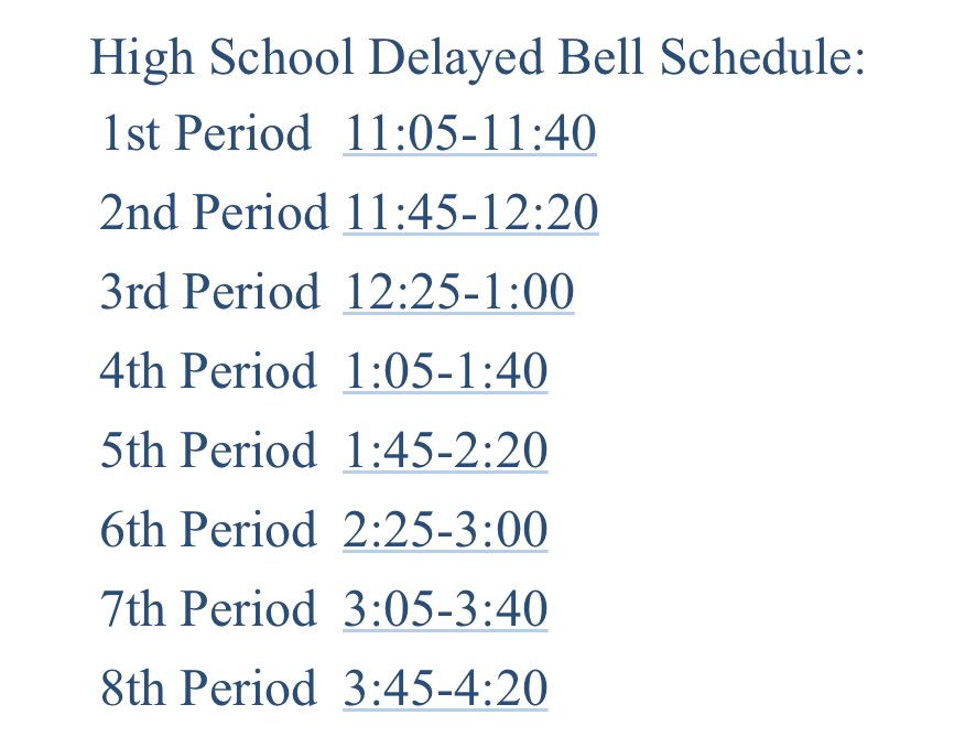 Boswell High School on Twitter "Here’s today’s bell schedule! https
