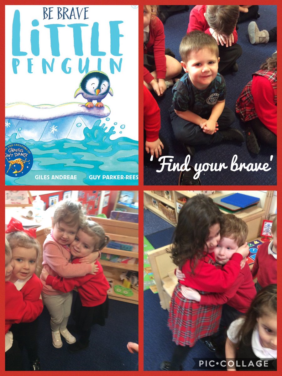 HillsidePSSkem's tweet photo. Adventurers enjoyed sharing the story of Pip Pip who was a brave little penguin who overcame his fears. We spoke about times when we have been brave and we shared some lovely hugs with our friends 💚 #ChildrensMentalHealthWeek @Place2Be https://t.co/zm4PlTR9A5