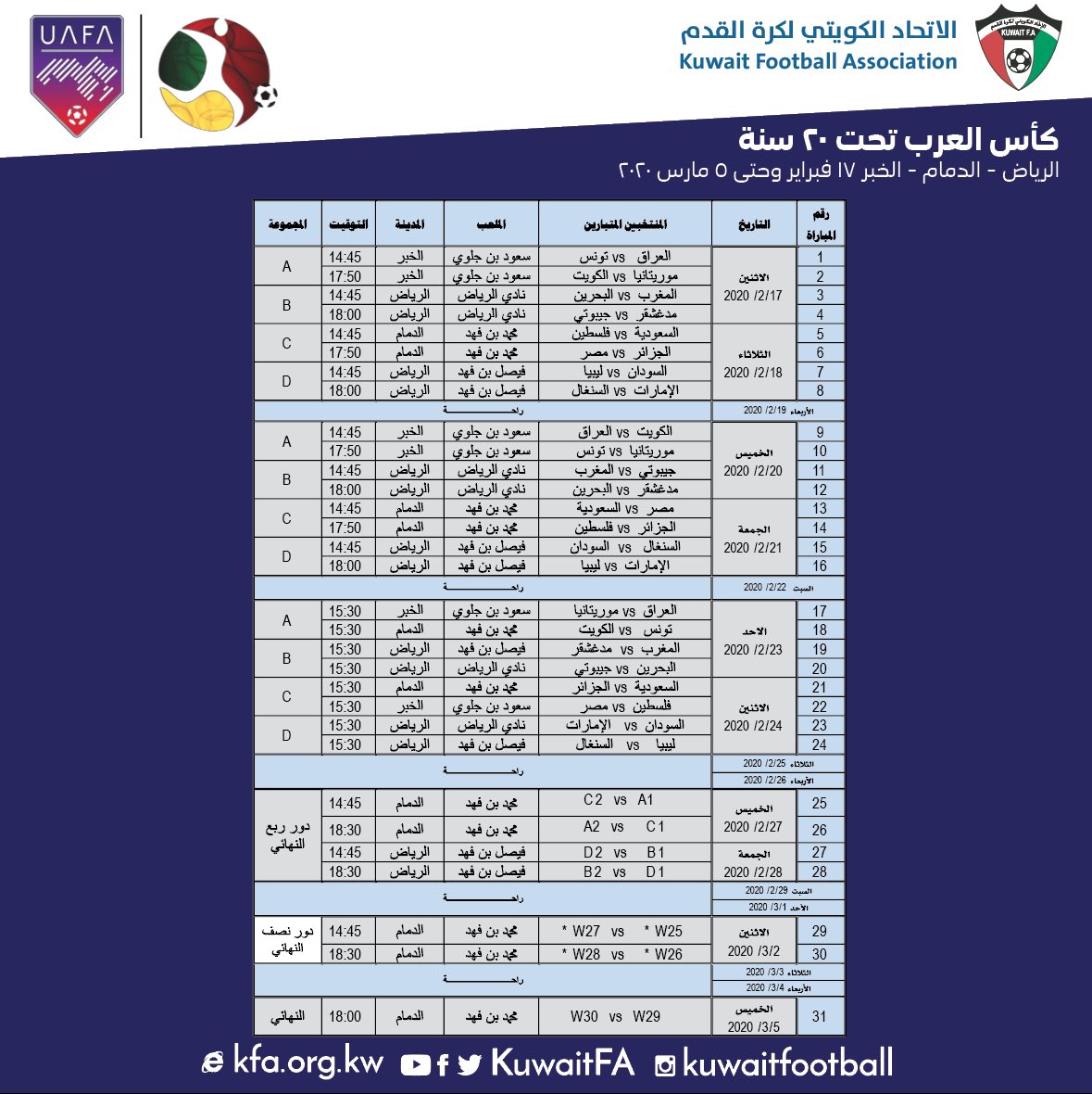 مباريات كأس العرب