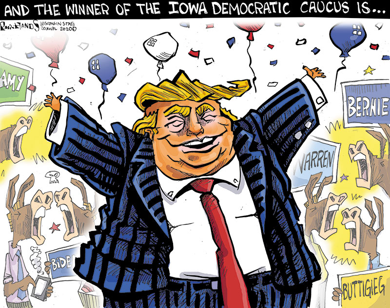 PhilHands's tweet photo. ICYMI: My cartoon about who came out ahead after the Iowa Caucus debacle: https://t.co/YE0fgRogHg
@POTUS @realDonaldTrump #IowaFiasco #IowaDemocraticParty #iowacaucases #IowaFail https://t.co/cWEVzqjCMx