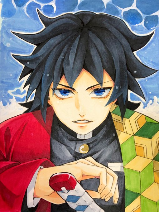 ﾋﾖさんがTwitterに投稿した冨岡義勇(鬼滅の刃)のイラスト。