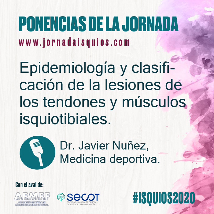 JIsquios's tweet photo. 📣Otra ponencia que no os podéis perder en el #Isquios2020 es la del Doctor Javier Nuñez, especializado en la Medicina del Deporte.
👉¡Más información en nuestra web! https://t.co/AtlirF11es #MedicinaDelDeporte #Deporte #Lesiones #Isquiotibiales https://t.co/zrzPl34aGr