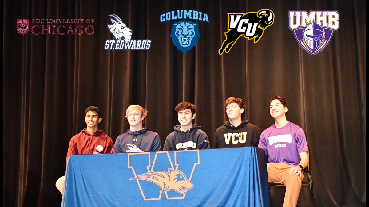 WakeSoccer's tweet photo. 🚨⚽️🚨 Signing Day 🚨⚽️🚨
Congrats 2 these young Wolverines who singed this morning 2 go on &amp; play @ the next level ✒️📜
@todd15_ --> @SEUMSoccer 
@nathanm501 --> @UofCMensSoccer 
@WilliamHitch15 --> @VCUMensSoccer 
@brysonbezdek --> @ColumbiaMSoccer 
@marcandrebor --> @crusoccer https://t.co/YAbRgBdRwb