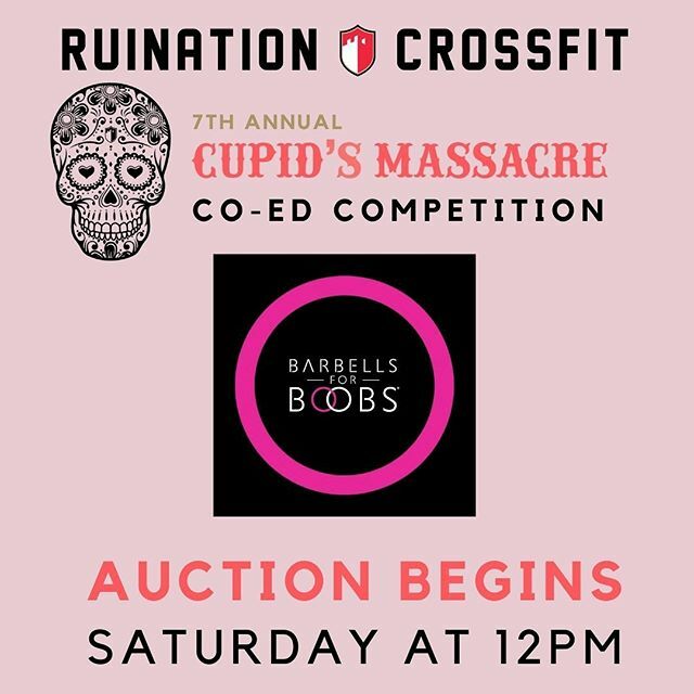 jbxmedia's tweet photo. Check out the SILENT AUCTION online! All proceeds from the Silent Auction will go to Barbells for Boobs!
❤
Visit: https://t.co/RNXCqhEkJc

Hosted by: @ruination_crossfit
Benefitting: @barbellsforboobs

Media Sponsor: @jbxmedia
Vendor: @reviveba… https://t.co/v3o7wQhOfu https://t.co/be0MYatyLY