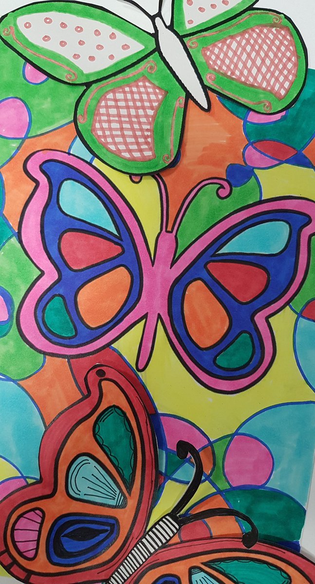 Some beautiful butterflies made today by young and older people💖  #intergenerational #afternoontea with #CherryWard #DementiaCare for the start of our art project🎨🦋 <a href="/AFbutterflies/">Social Butterflies</a> #SocialButterfly  #AncoraHouse #CYPMentalHealth #ChildrensMentalHealthWeek