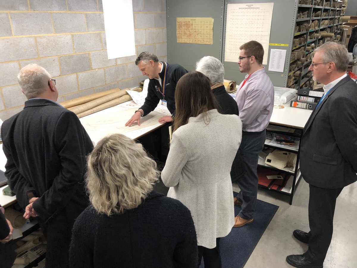 MiningRemAuth's tweet photo. Today we welcome commissioners @krudesai and Steve Unger plus others from @GeospatialC, of which we are a partner body. They've met members of our team, heard about our operational activities and had a tour of our unique archive of coal abandonment plans👇

 #GeospatialCommission https://t.co/SVnylRUGKq