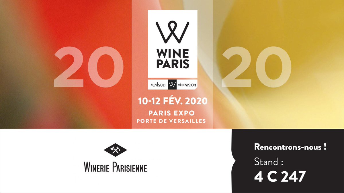 Retrouvez la <a href="/WinerieP/">Winerie Parisienne</a> au salon @wineparisevent du 10 au 12 février 2020 à PARIS EXPO - Porte de Versailles.

Notre équipe sera présente pour vous rencontrer au Stand : 4C 247 !

Infos pratiques sur la page de WINE PARIS.