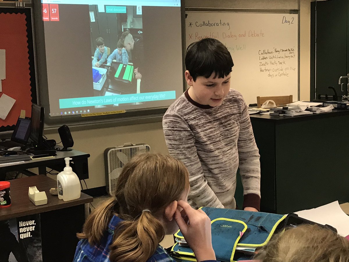 KeithVeldhuis's tweet photo. Mrs. LeVan @RuthLeVan4 has 7th Gr Ss collaborating with respectful dialog &amp; debate while discovering Newton’s Laws &amp; how they affect everyday life! #JSAMSComeAlive @StartSOLE @BeckyLeid @PADeptofEd https://t.co/ZC3ua8nWIm