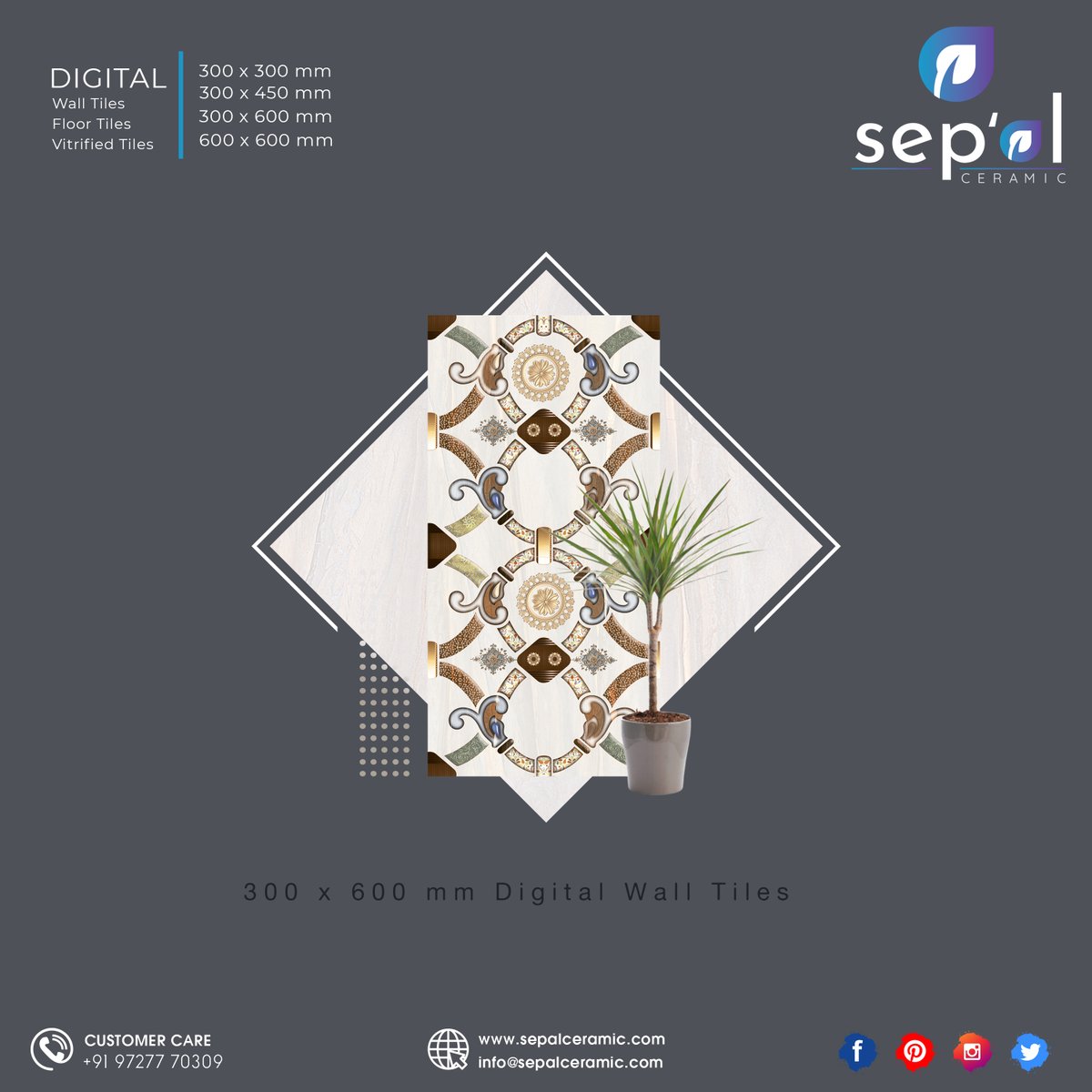 SepalCeramic's tweet photo. 300 x 450 digital wall tiles
#sepal #Sepalceramic #morbi #vitrified #ceramics #manufacturing #tiles #ceramics #matt #glossy #morbi #Exporter #walldecor #Digitalwalltiles #TilesOfIndia #manufacturer #InteriorDecor #digitaltiles #Architecture #HDdesign #dailytiles #tiles https://t.co/mmxXQ8thMt
