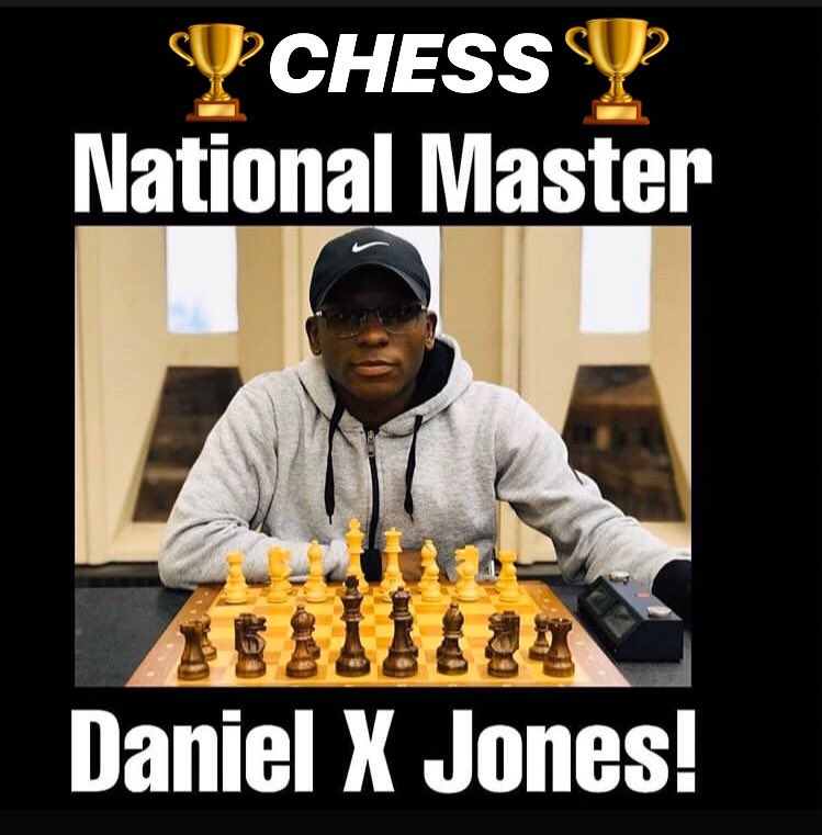 HowardChess's tweet photo. “It is official! After winning The Master’s Invitational tournament this past weekend my rating has crossed the threshold of 2200 and landed at 2207! Ladies & Gentlemen I am officially a classical chess National Master!” - Daniel X Jones #chessmaster #Howardchess #HUCHESSCLUB https://t.co/OYjXeaIG5h