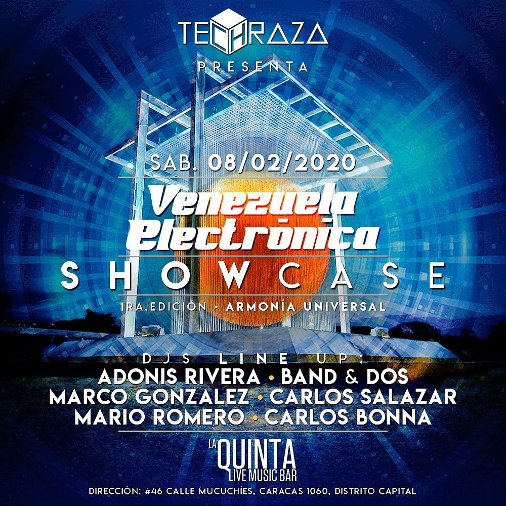 By <a href="/djcarlosbonna/">CARLOS BONNA</a> En hora buena.
Este Sábado nos vemos en la <a href="/tech_raza/">Tech Raza</a> de @laquintabart durante el primer showcase de @venezuelaelectronica_oficial 1era Edición - Armonía Universal. 
La resistencia de la buena música, varios de los principales productores de música electrónica