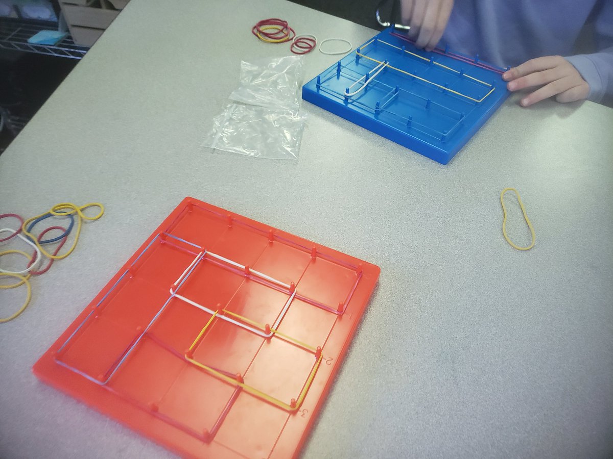 Geoboards are always fun during math! #CLEstars #mathisfun