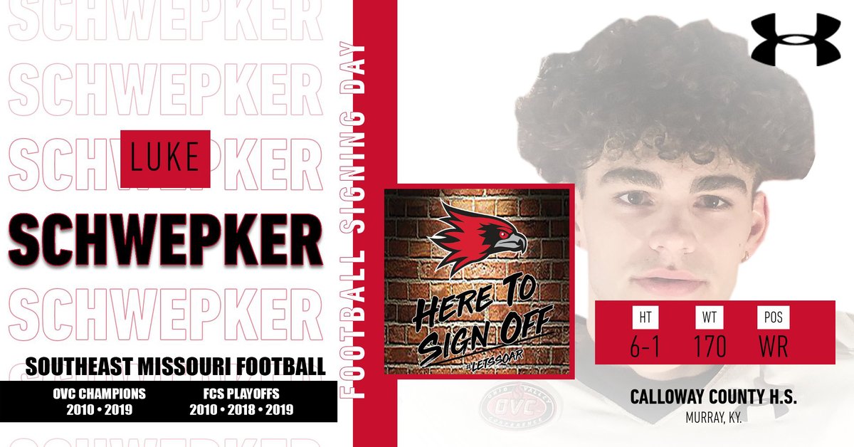 SEMOfootball's tweet photo. Welcome to Southeast Missouri 
LUKE SCHWEPKER, WR, 6-1, 170, Murray, Ky. / Calloway County H.S. ~ Luke is the son of longtime Murray State head volleyball coach Dave Schwepker. https://t.co/lkEgRazs6M