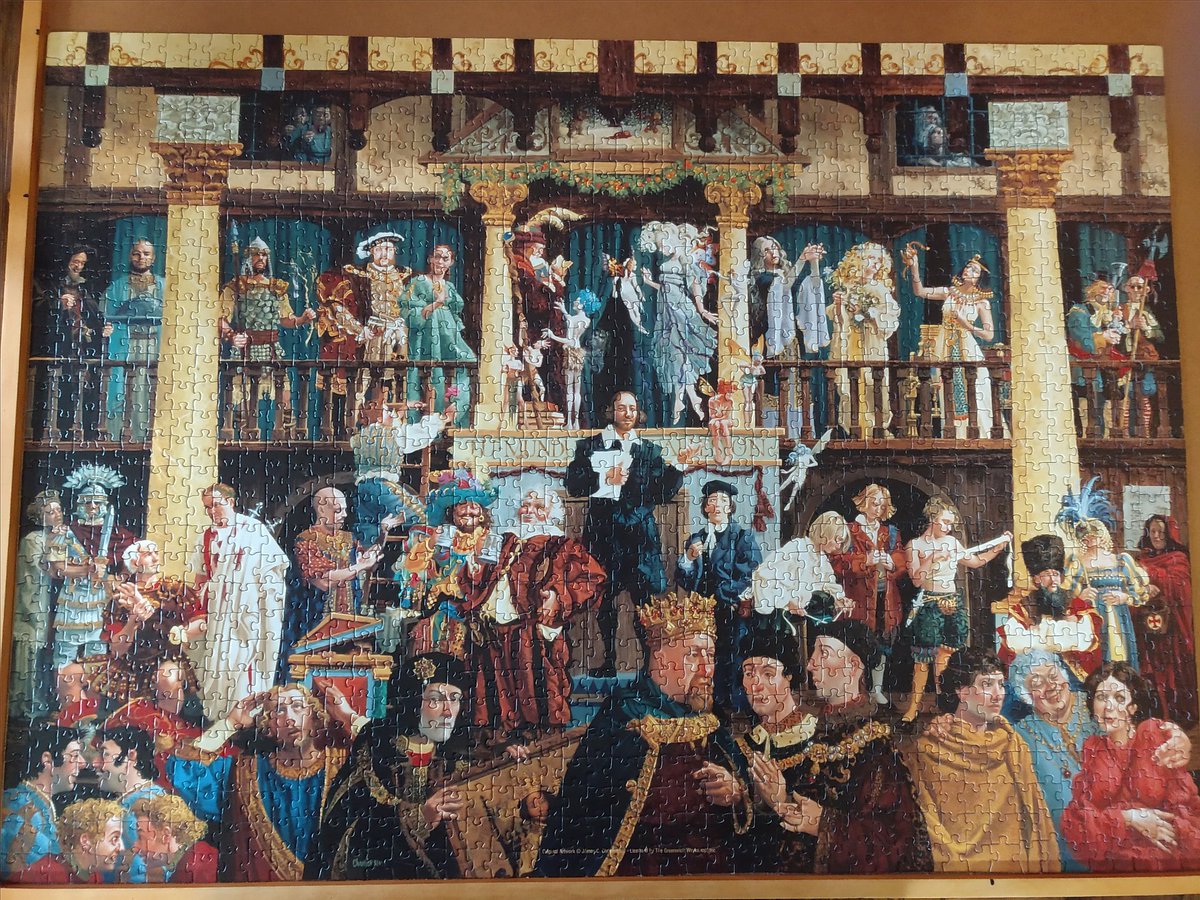 irishartpratt's tweet photo. 1500 piece puzzle just completed. Characters in Shakespeare plays https://t.co/sLBZUm0sLy