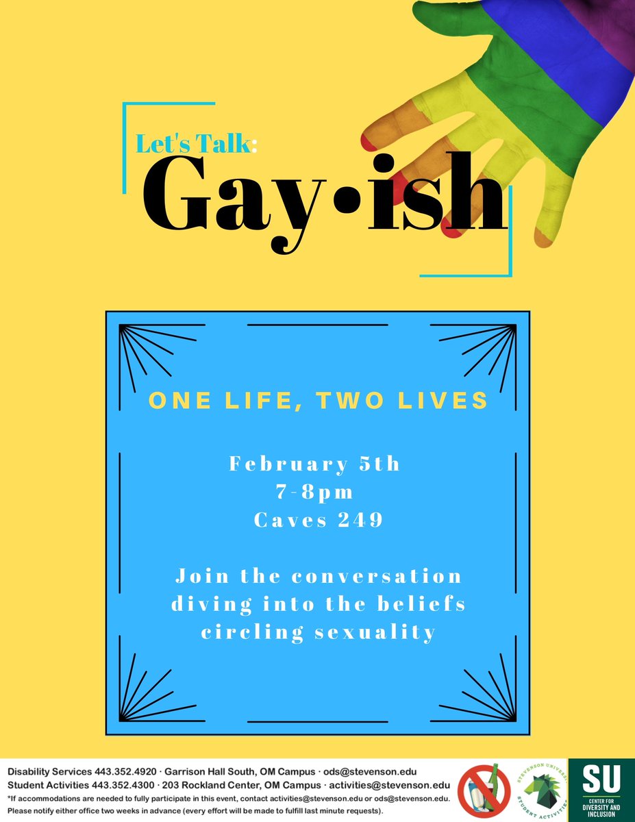 TONIGHT at 7pm in the Center!  Join us <a href="/StevensonU/">Stevenson University</a> <a href="/_SU_Activities/">Stevenson Activities</a> <a href="/SUQGroup/">SU Q Group</a> <a href="/BSUatStevenson/">Stevenson Univ. BSU</a>