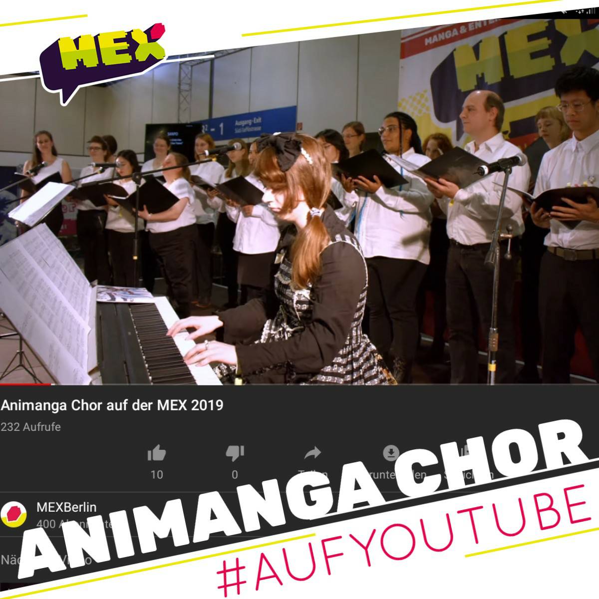 MEXBerlin's tweet photo. Von Ghibli bis Yuri! on Ice - der Animanga Chor hat die schönsten Anime Openings in seinem Repertoir! Du hast ihn auf der #MEX2019 verpasst? Kein Problem, hier kannst du ihn dir ansehen:
https://t.co/WoumuLi8xn
#MEX2020 #MEXBerlin #Messe #Chor https://t.co/2YQcpImy5x