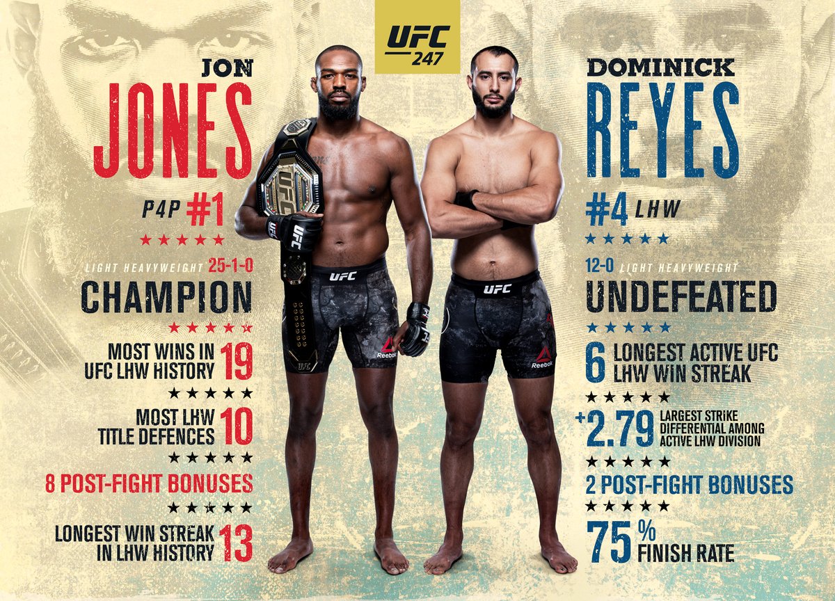 ufc's tweet photo. Tale of the tape 🏆 #UFC247 https://t.co/SaKGncbJDC
