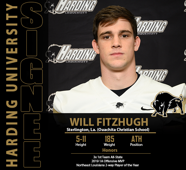 .<a href="/Harding_FB/">Harding Football</a> signed Will Fitzhugh (5-11, 185, ATH) from Sterlington, La. (Ouachita Christian School)

Bio: hardingsports.com/sports/footbal…

#GoBisons