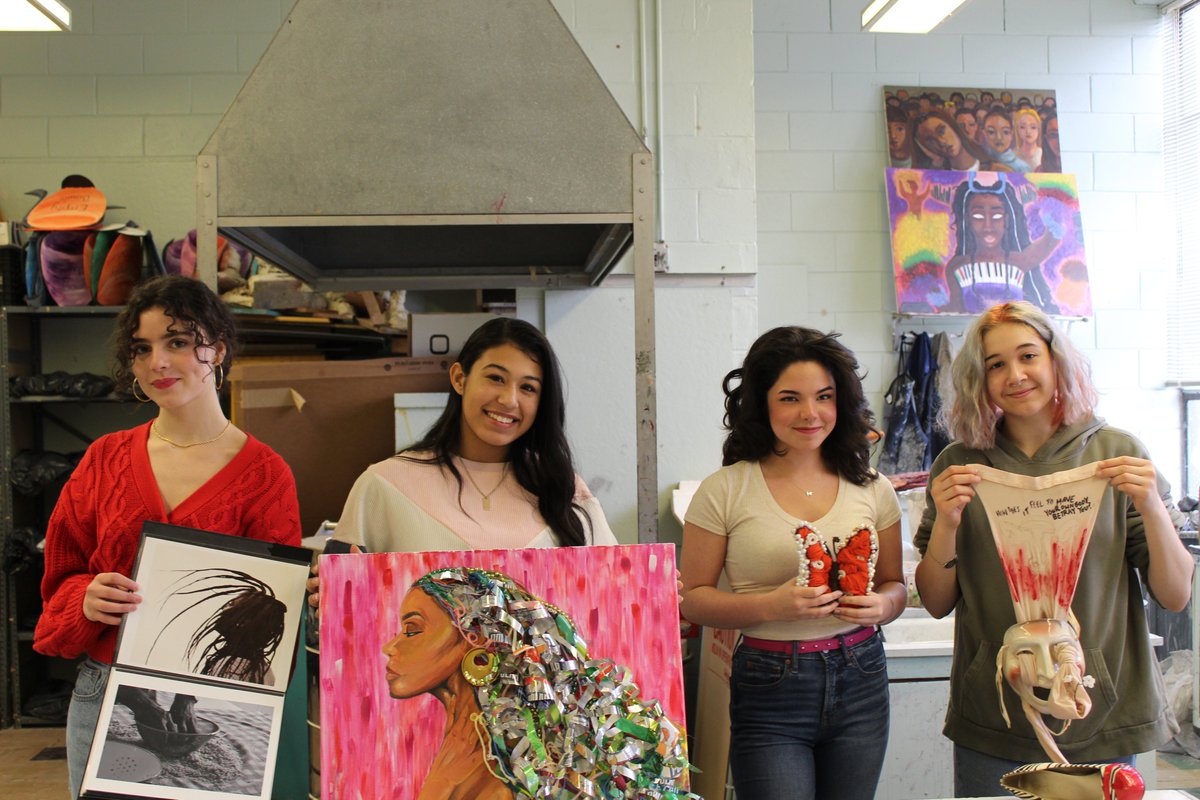 NMHS students were recognized by the Scholastic Art and Writing Awards: Victoria Apollo Silver Key Sculpture, Laura Benoit Gold Key Mixed Media, Dora Nano Silver Key Photo/Art Portfolio and Honorable Mention Photo Analia Puentes Honorable Mention for Sculpture. #NMUKNIGHT