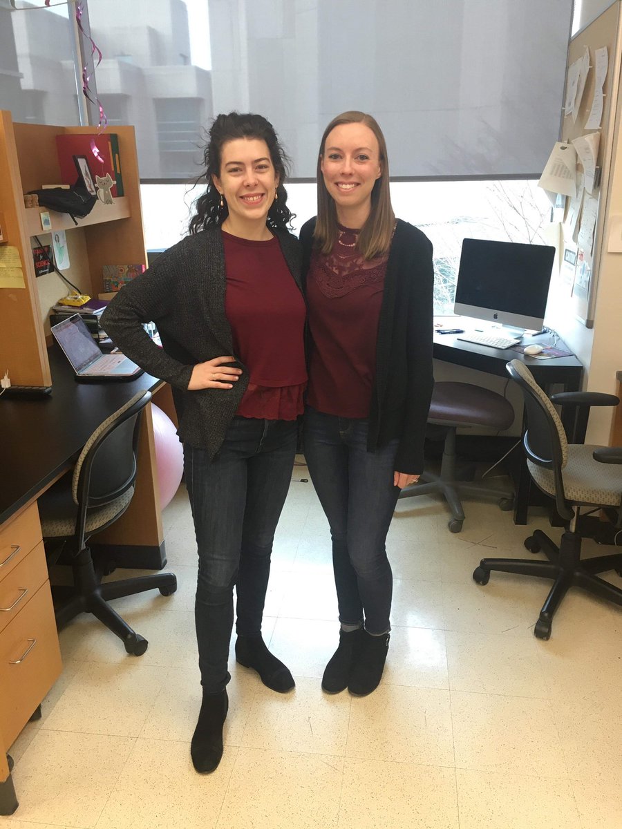 Great minds think alike! Clare and Heidi twinning today in the official Lackner Lab color!