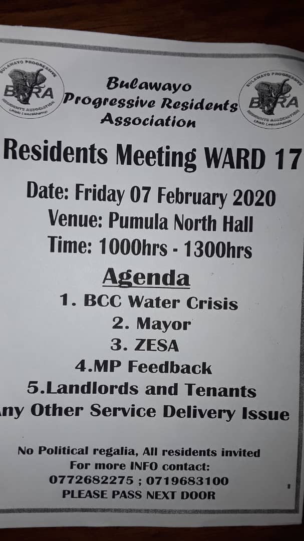 Cllr Skhue @SkhuMoyoWard17 (@skhumoyoward17) on Twitter photo We go again this Friday engaging the community <a href="/byopra/">Bulawayo Progressive Residents Association (BPRA)</a> <a href="/wildtrustzim/">Women's Institute for Leadership Development</a> <a href="/CityofBulawayo/">The City of Bulawayo</a> <a href="/MDCAllianceZW/">MDC</a> @mdc_byo_youth <a href="/molokele/">Fortune Daniel Molokele</a> <a href="/Welshman_Ncube/">Prof. Welshman Ncube</a> We go again this Friday engaging the community <a href="/byopra/">Bulawayo Progressive Residents Association (BPRA)</a> <a href="/wildtrustzim/">Women's Institute for Leadership Development</a> <a href="/CityofBulawayo/">The City of Bulawayo</a> <a href="/MDCAllianceZW/">MDC</a> @mdc_byo_youth <a href="/molokele/">Fortune Daniel Molokele</a> <a href="/Welshman_Ncube/">Prof. Welshman Ncube</a>