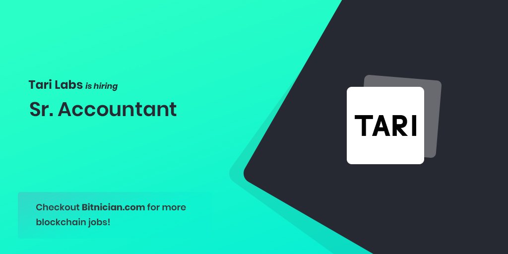 bitnicians's tweet photo. 🏢 Tari Labs

💼 Sr. Accountant

📍United States 

💵 Negotiable

🌐 Apply Here: https://t.co/enJJZK5wGl

#blockchain #cryptocurrency #Job #blockchainjob #tarilabs #jobs #careers #accountant https://t.co/guhZeHTNco