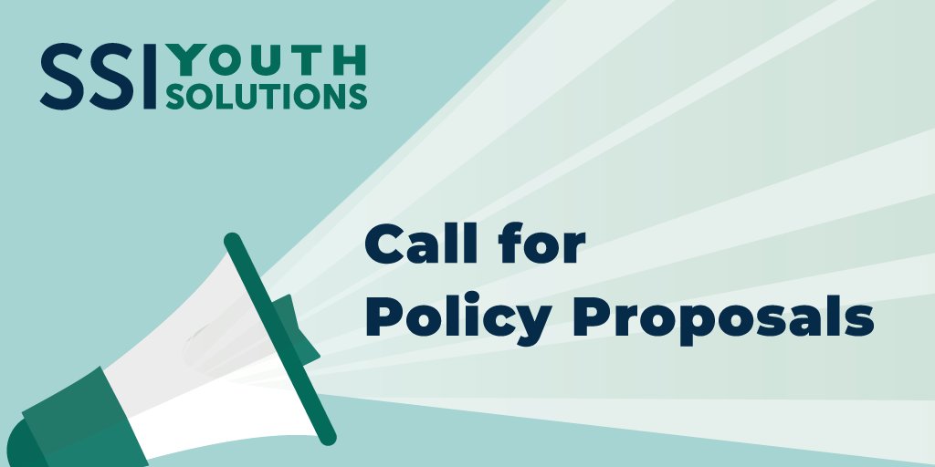 A graphic that shows a megaphone and says Call for Policy Proposals