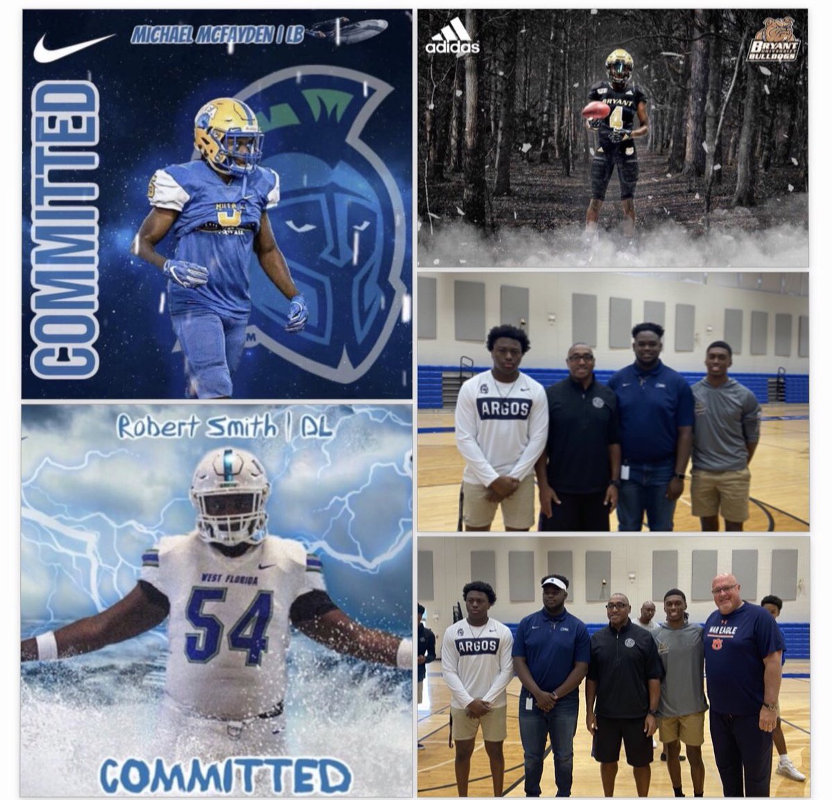 Congrats to Michael McFayden Jr (West Florida), Robert Smith (West Florida) and Lake Ellis Bryant University) for signing to play at the next level. Good players, but better people!! Very proud of you!! ⁦<a href="/TFA_Athletics/">TFA Athletics 🦁</a>⁩