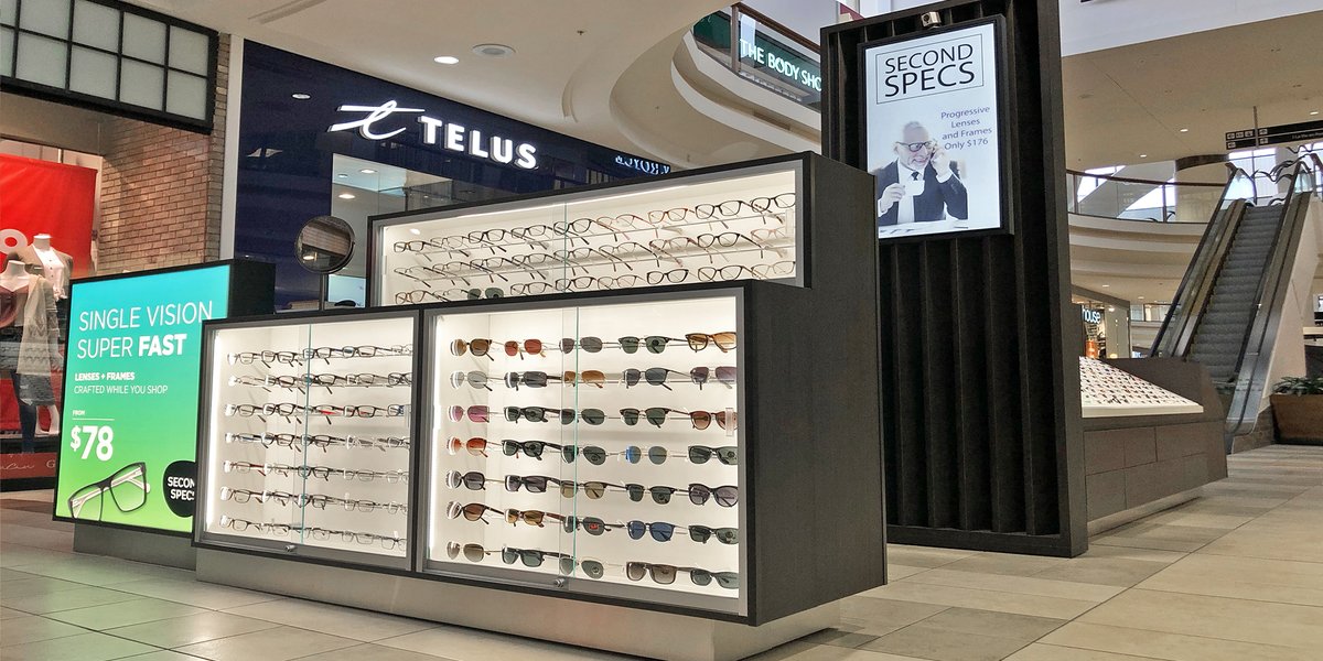 Cwestfixtures's tweet photo. The new Second Specs kiosk is in at Sunridge Shopping Centre! Go check it out, and don’t forget to get yourself a new pair of specs!! 🤓

#glasses #sunglasses #prescriptionglasses #kiosk #manufacturer #retaildisplay #retail #fixture #yycbusiness #canadianvisioncare #yyc #calgary https://t.co/jN1ogYXcju