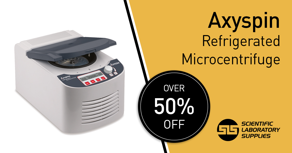 ScientificLabs's tweet image. Save over 50% with the Axyspin Refrigerated Microcentrifuge with its powerful yet silent brushless drive technology! Available now in our current Focus brochure. Find out more and order yours here: scientificlabs.co.uk/product/F13640 #labdeal #science #offer