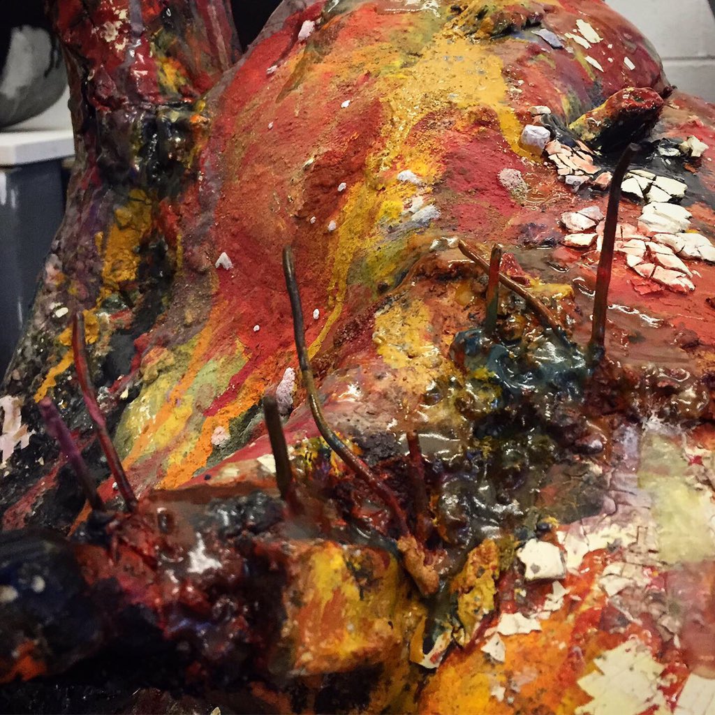 RebeccaAppleby7's tweet photo. NEW WORK #ceramics #sculpture #CAL #WIP #newbodyofwork #preview #conceptualart #art #mixmedia #clay #concretecancer #concept #autobiographical #structuraldecay #abstractexpressionism #intentionalcracks #breakingceramicrules #pushingboundaries #pathos #trauma #postdisaster #ptsd https://t.co/OzpfPlqmAU