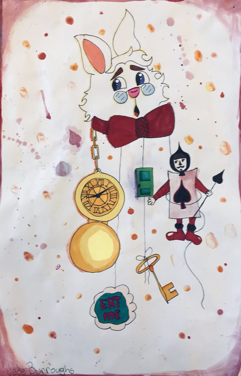 Jade Burroughs designed an awesome themed dream catcher using elements from Alice in Wonderland. Very creative! #stms #weareltusd #stmspride