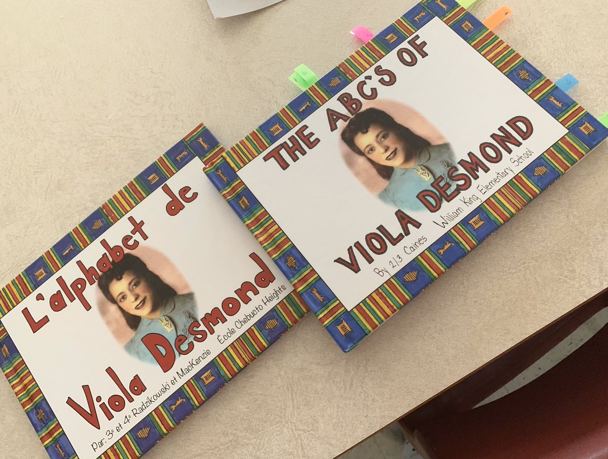 The ABC’s of Viola Desmond - L’alphabet de Viola Desmond. I’ve have the privilege of teaching some of the authors of both of these books this year! Nous avons lu les deux livres ☺️ @WilliamKingElem @ChebuctoH @HRCE_NS @HrceLiteracy @HRCE_FSL #ViolaDesmond