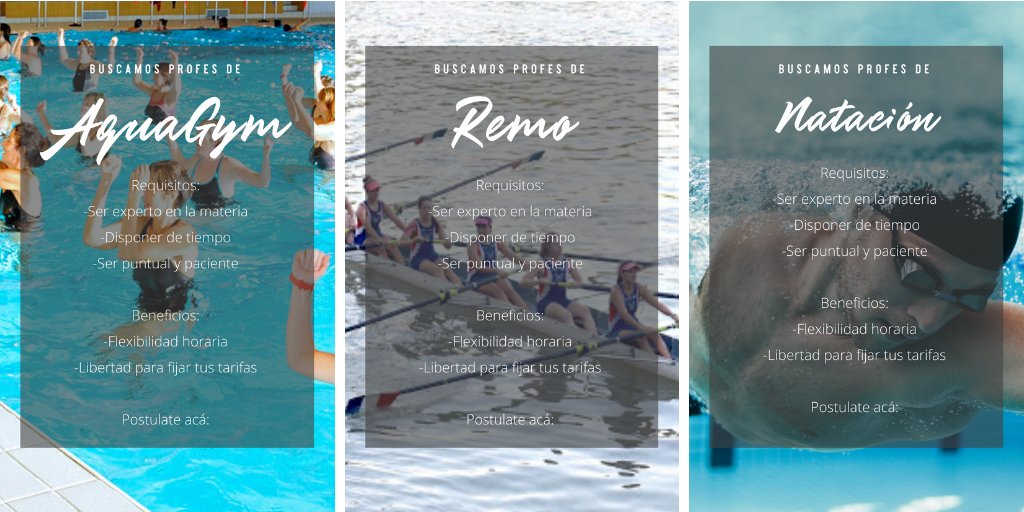 superprof_ar's tweet photo. ¡En Superprof te estamos buscando! Publicá tu aviso de clases de #AcuaGym #Remo #Natación BÚSQUEDA LABORAL #Empleo #Clases #Profesores https://t.co/9Ipyw3yfuk