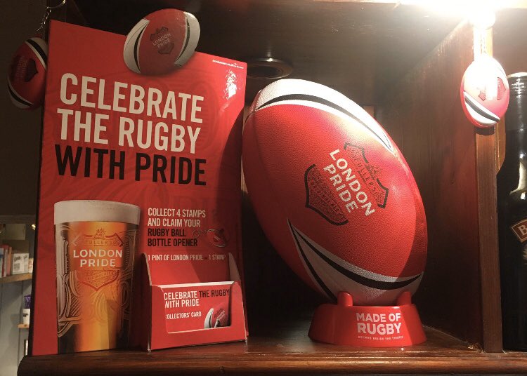 TheBridgeTavern's tweet photo. Come &amp; celebrate the rugby with Pride! As well as showing all the games we’ve got brilliant bunting, bespoke rugby table talker games and fantastic rugby ball key ring giveaways! 🏉 #Londonpride #Celebratewithpride #sixnations #rugby #eggshapedball #Englandforthewin https://t.co/UnjLSHIEO0