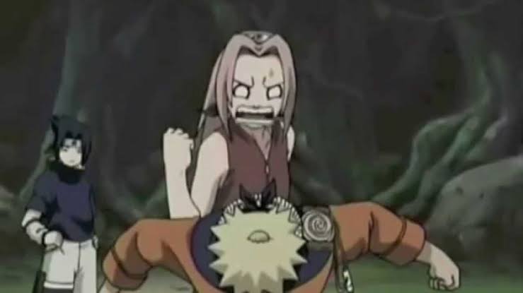 nickbearx's tweet photo. Lógica do fandom de Naruto:

Eles defendem o Jiraya chamando o assédio nas mulheres de "alívio cômico", mas a Sakura foi hateada por  UMA DÉCADA porque ela socava o Naruto, sendo que isso também é colocado como mesmo tipo de "humor" e chamado de alívio cômico pelos animadores. Hm https://t.co/WUIOPkBoYD