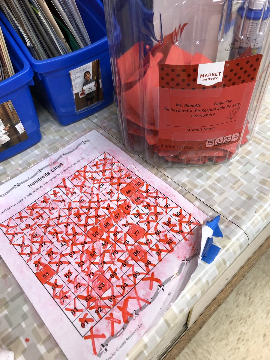 planek1stgrade's tweet photo. 100 eagle slips on the 100th day of school! 
#WeAreD97 #Iriving97 https://t.co/Y0SbUWg2fp