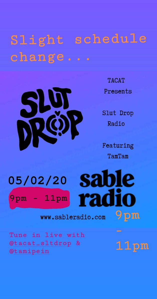 SLTDRP's tweet photo. Show will now be broadcast live tonight 9pm - 11pm on Sable Radio https://t.co/Uu4GK07vSs