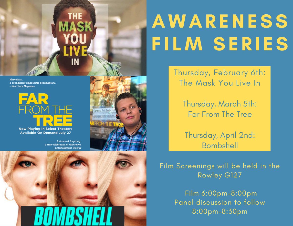 MUStudentLife_'s tweet photo. TOMORROW! Come out to the screening of The Mask You Live In which explores how our culture's narrow definition of masculinity is harming our boys, men and society at large and unveils what we can do about it. Following the film screening, a panel discussion will take place. 🎥 https://t.co/TjRJa2wIXu
