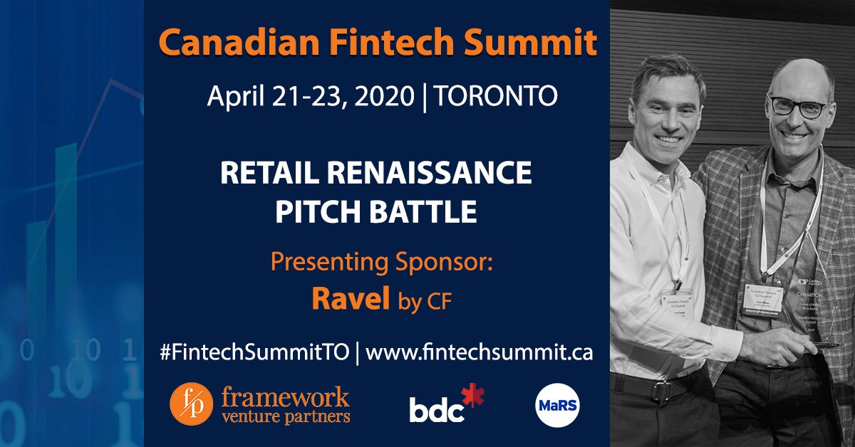CFSTO's tweet photo. Startups - showcase your business, gain exposure, connections and opportunities! Last year over $10M in investments was awarded. Register now. Startups apply for Pricing, Pitch Battle and Workshops at https://t.co/pLTezaRN9L #FintechSummitTO #fintech #innovation #startups https://t.co/qEyrDG62fc